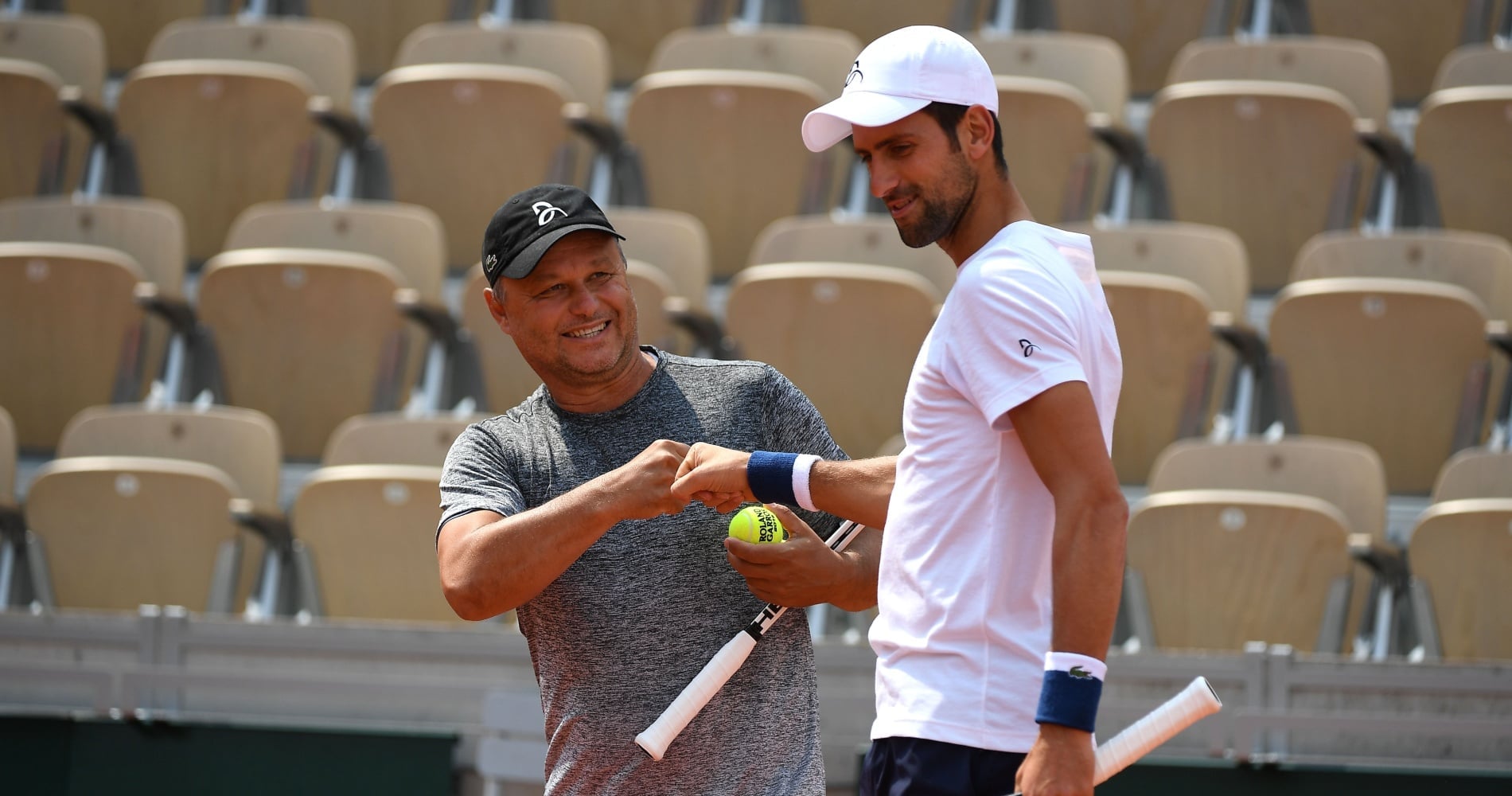 Novak Djokovic e seu coach Marian Vajda