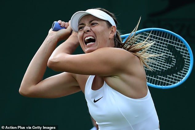 Maria Sharapova grunting during tennis