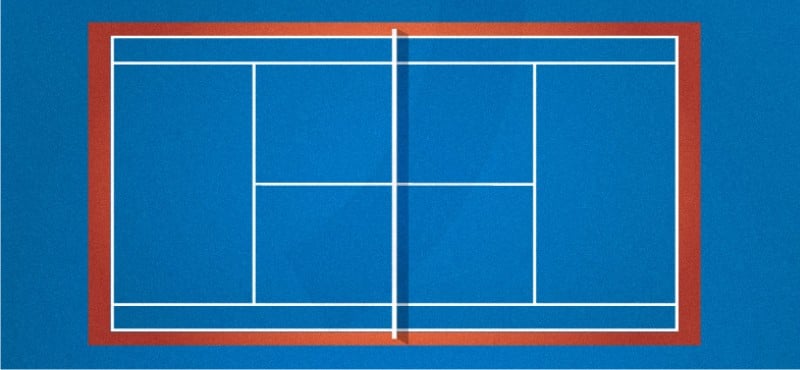 Quadra de tênis em piso duro acrílico