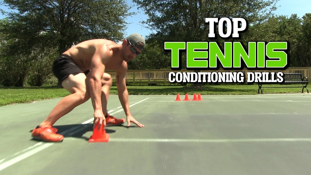 Tennis HIIT conditioning cone drills