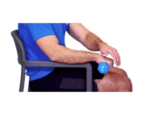 Eccentric wrist extension exercise for tennis elbow prevention
