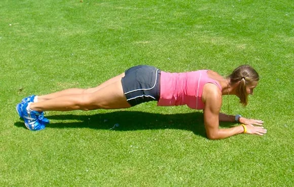 Forearm plank core strengthening for tennis