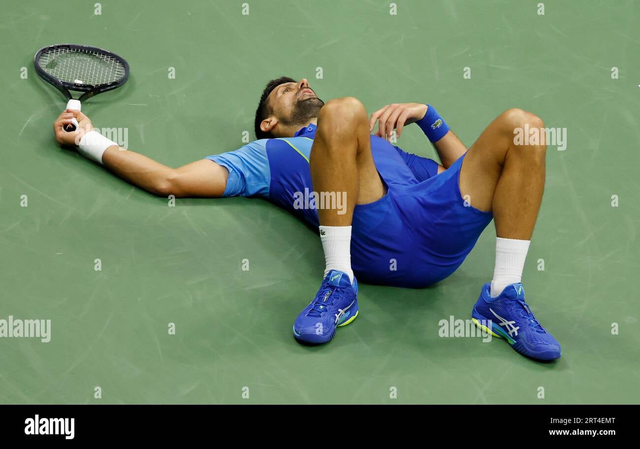 Novak Djokovic regulating breath under pressure in match