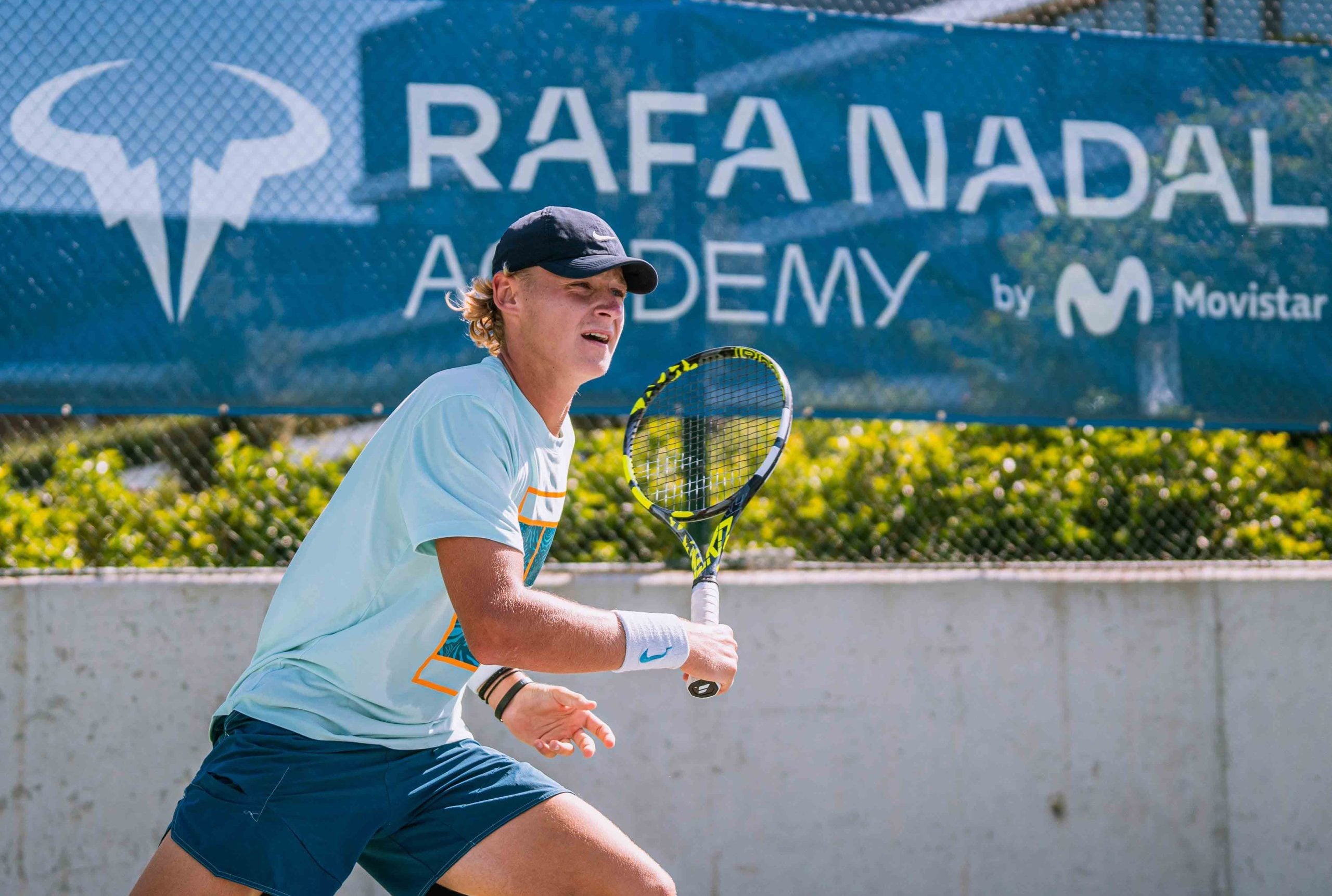 Rafael Nadal training at his academy