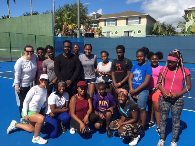 Young Coco Gauff training at Delray Beach tennis academy