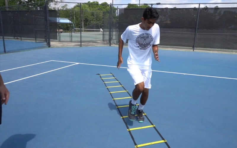 Tennis agility ladder footwork drills for beginners