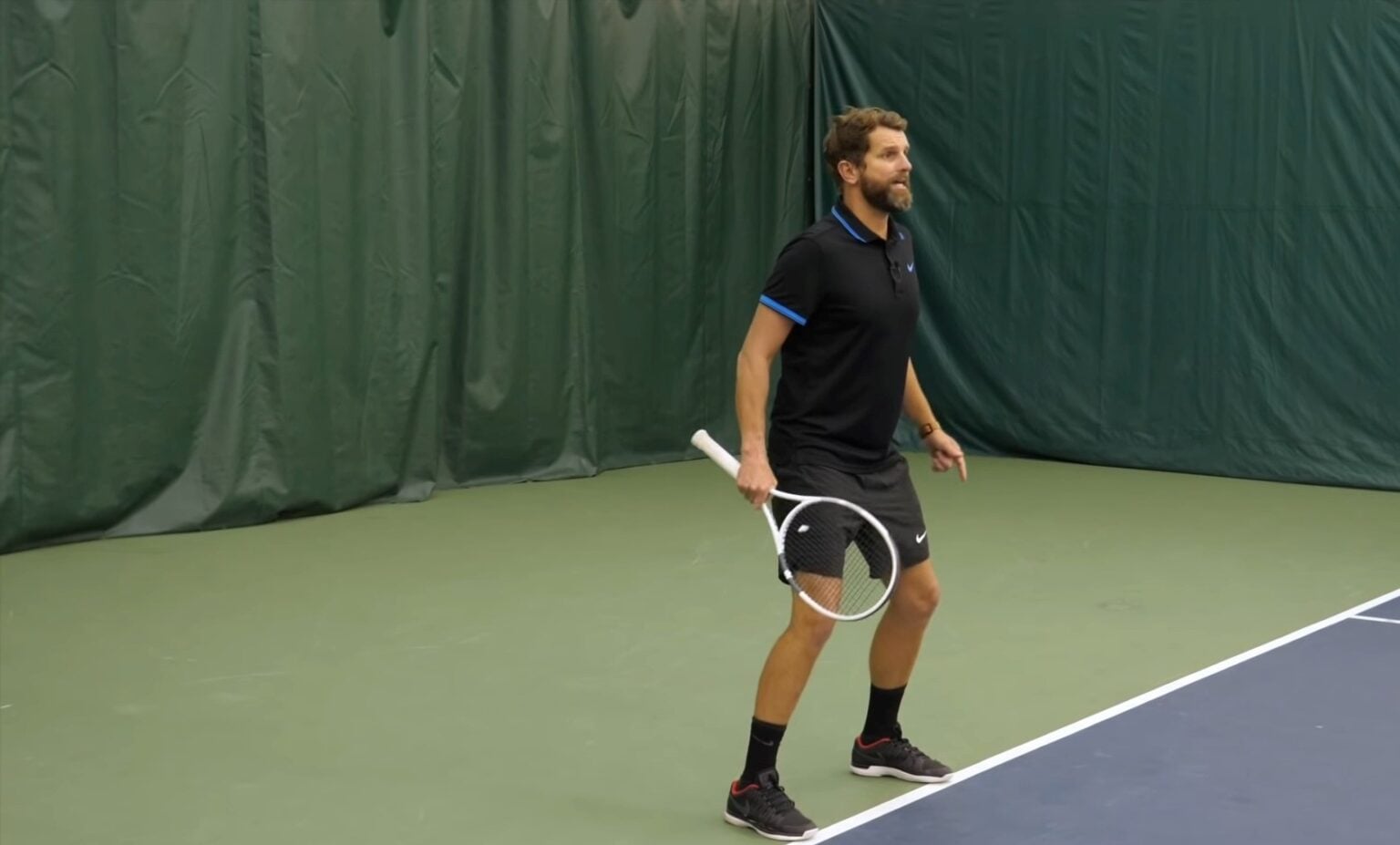 Tennis lateral shuffle with cones footwork drill